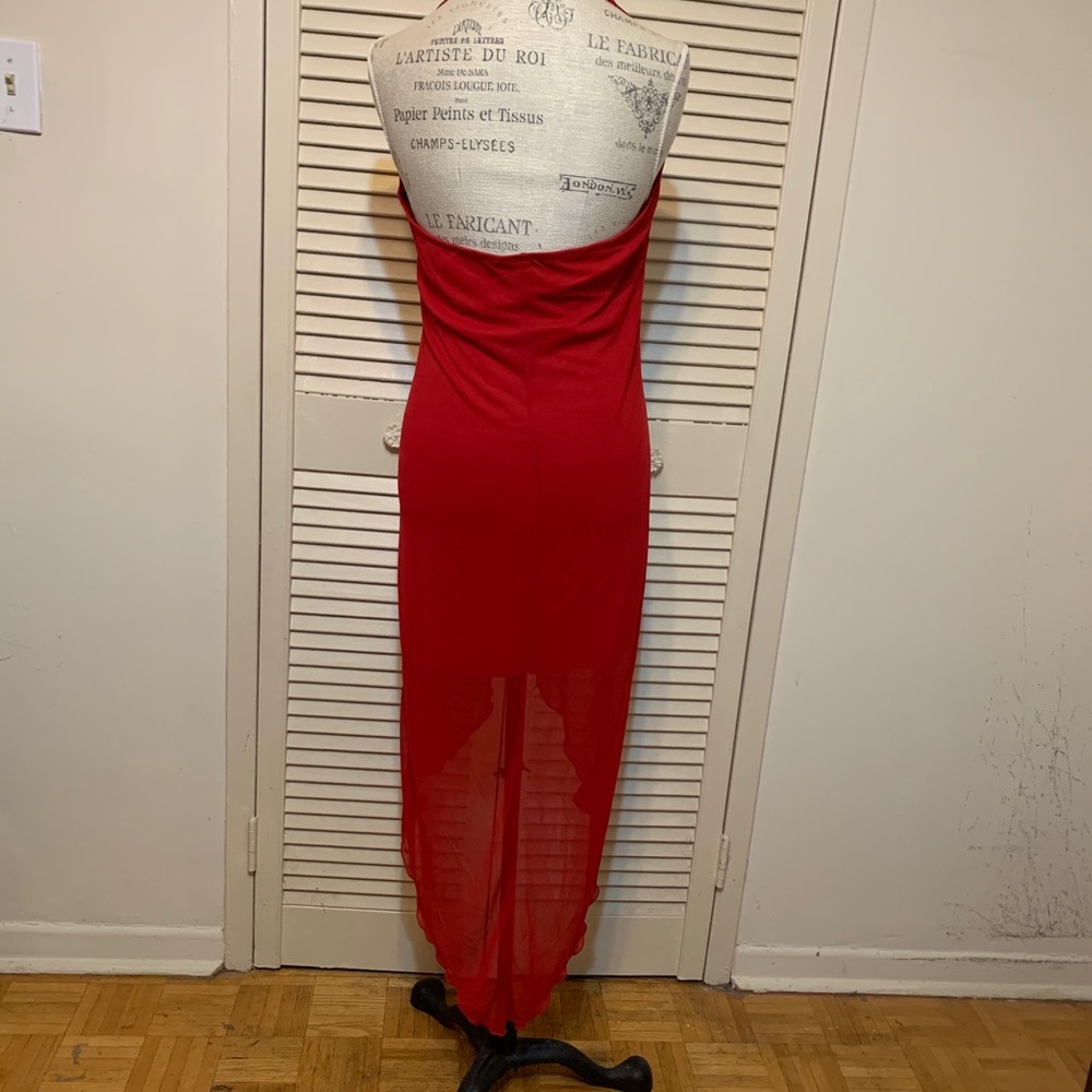 Red High Low Dress - Picture 4 of 5